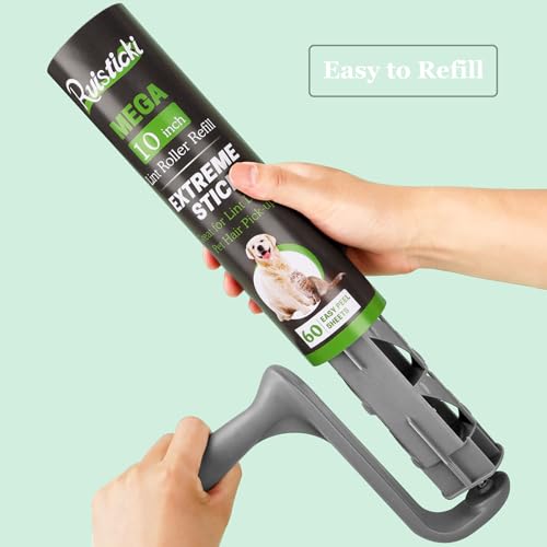 10 inch Lint Roller Refill Compatible with Large Mega 10 in Wide Lint Rollers, Pack of 4 Refills, 60 Sheets per Refill, To...