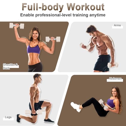 Hezeyferg 30.8LB Adjustable Dumbbell Set, Each Adjustable Weight Dumbbell with 6 Levels 4.4/6.6/8.8/11/13.2/15.4lb, Hand W...