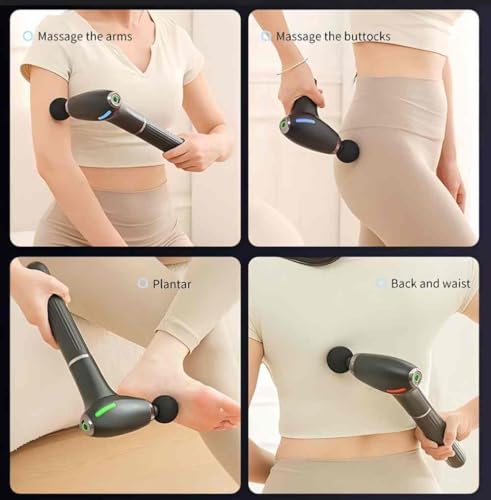 3-in-1 Massage Gun with Upgraded Extension Handle,Back Massager for Pain Relief, Portable Percussion Muscle Massager for S...