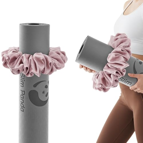 Slim Panda Yoga Mat Scrunchie,Style & Cute Mat Holder,Stretchable Velvet Fabric Fit All Standard Yoga Mats (mat not included)