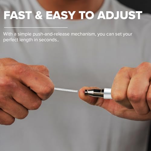 Jump Rope for Men & Women - Ultra-Fast, High Speed Jump Rope - Self-Locking Screw-Free Design with Aluminum Handles and Si...