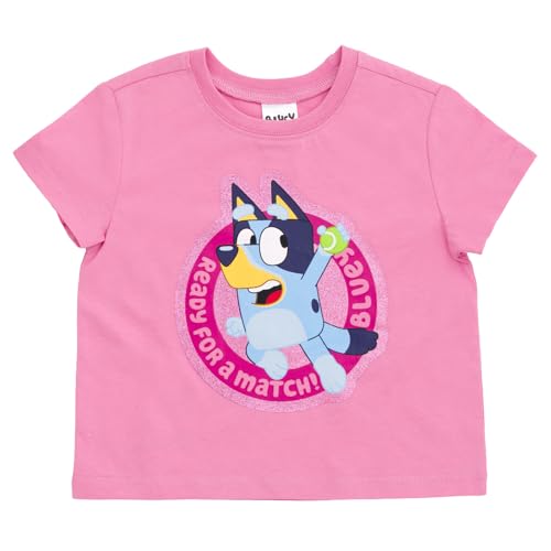 Bluey Girls T-Shirt and Mesh Shorts Outfit Set Toddler to Big Kid Sizes (2T - 10-12)