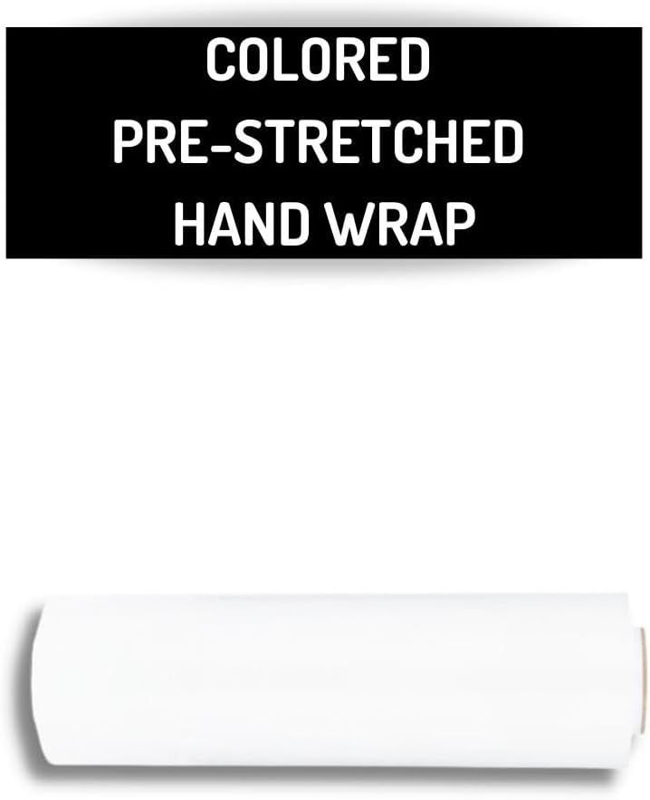 PSBM White Stretch Wrap, 15 Inch x 1476 Feet, 144 Pack, Tinted Pre-Stretched Shrink Wrap Film for Moving, Packaging, Pallet Wrapping