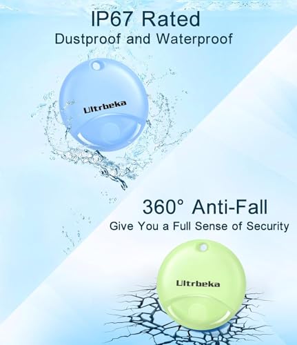 Ultrbeka Tracker 4 Pack Bluetooth Item Finder for iPhone – MFi Certified Smart Tracker Compatible with Apple Find My, Repl...