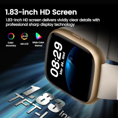 Smart Watch with Alexa Built-in, 1.83" HD Touchscreen Fitness Tracker with Bluetooth Calling, Fitness Watch with Heart Rat...