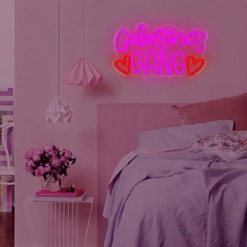 Galentines Gang Neon Sign for Wall Decor Dimmable Gelentine's Day Neon Light Led Galentines Party Decoration Friends Galen...