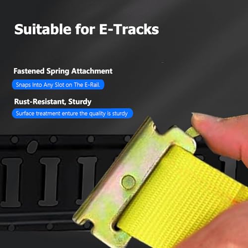 E Track Ratchet Straps 2" x 16'(4 Pack), E Track Straps 4400 lbs Load Straps for Trucks, semi Trailers, Box Truck