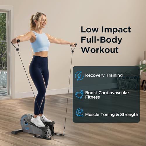 JLL Smart Mini Elliptical – Low-Impact Cardio, Quiet Magnetic Resistance (8 Levels), Compact for Home or Office, LCD Displ...