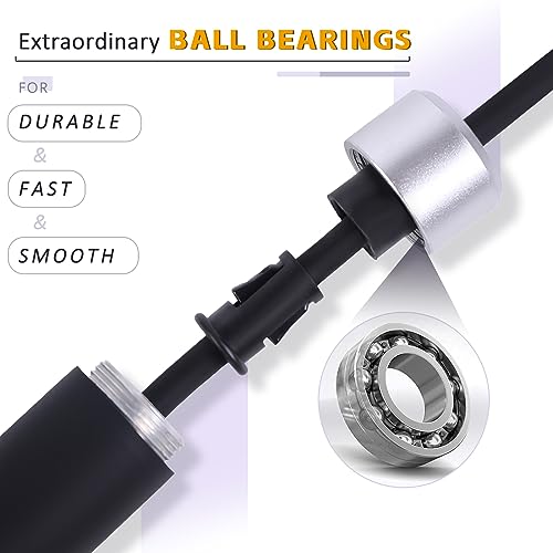 Jump Rope, 1/2 lb Weighted Jump Rope for Fitness Men and Women, Adjustable Jump Rope, Non-Slip Grip Steel Wire Skipping Ro...