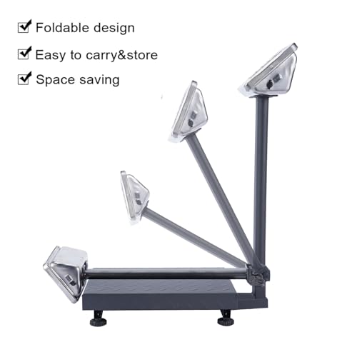 TUFFIOM 220lb Weight Electronic Platform Scale,Digital Floor Heavy Duty Folding Scales,Stainless Steel High-Definition LCD...