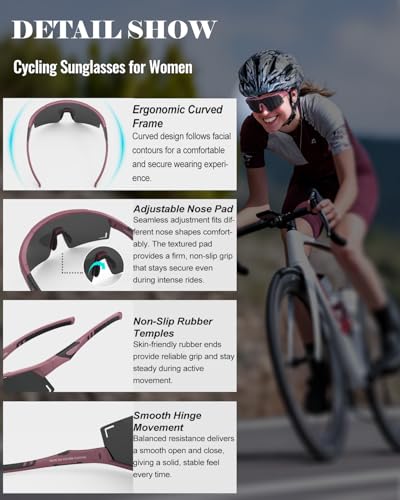 Pluxmooc Polarized Running Sunglasses for Women Men, Cycling Sports Sun Glasses for Hiking Fishing Motorcycle UV Protection