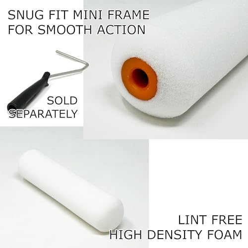 Allgala Foam Rollers, 6 Pack 6 inch Shedless Mini Foam Sponge Paint Roller Cover for Trim Wall Funiture Doors Cupboard Cab...