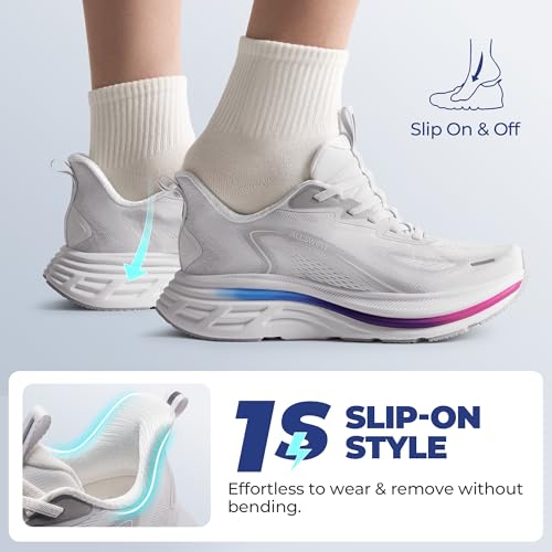 ALLSWIFIT Women's Slip On Walking Shoes Hands-Free Cushion Running Tennis Shoes Non-Slip Comfortable Workout Gym Sports At...