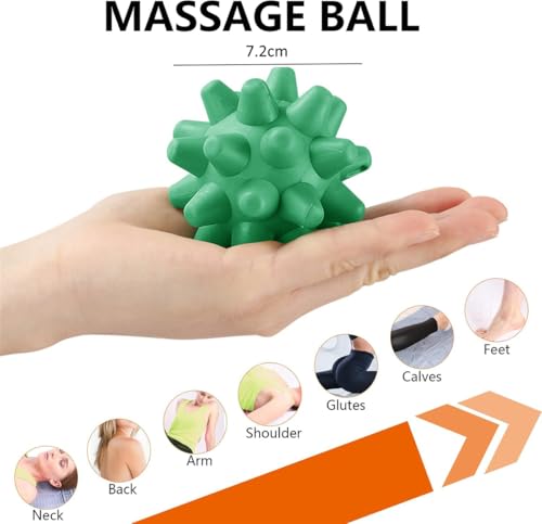 Massage Roll Balls, 2 Pack Spiky Massage Balls Deep Tissue Trigger Point and Myofascial Release for Plantar Fasciitis Reli...