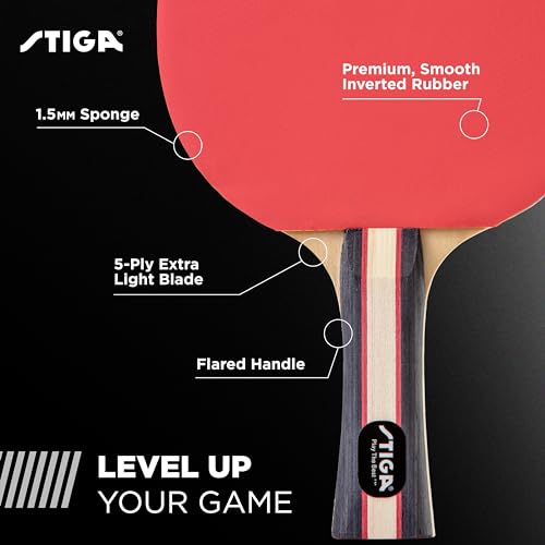 STIGA Performance 2 or 4 Player Table Tennis Set – USATT Approved Rackets and 3-Star Balls – 5-Ply Blade & Flared Handle –...