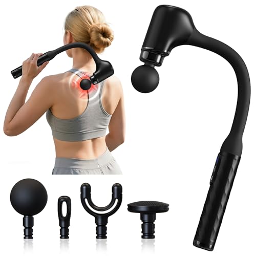 APXPF Massage Gun with Upgraded Extension Handle, Back Massager for Pain Relief, Massage Gun Deep Tissue with 4 Massage He...
