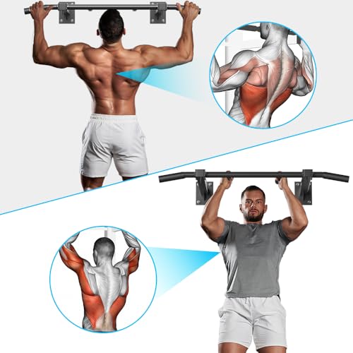 Wall Mount Pull Up Bar, Joist Beam Rafter Mount Pull-up Bar, Ceiling Mounted Chin Up Bar for Home Gym with Punching Bag Ha...