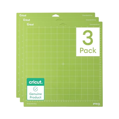 Cricut StandardGrip Machine Mats 12in x 12in, Reusable Cutting Mats for Crafts with Protective Film, Use with Cardstock, I...