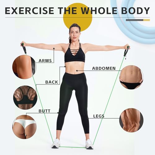 3 PCS Resistance Exercise Band with Handles, Exercise Bands with Handles, Workout Bands Resistance for Men or Women, Arm B...
