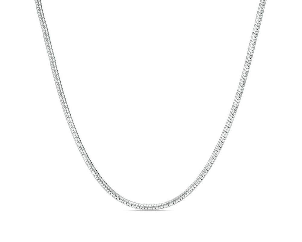 ARGENTO REALE 925 sterling silver necklace 1MM- 2MM Round Snake Chain Necklace- Solid Sterling Silver Chain For Pendants, Flexib