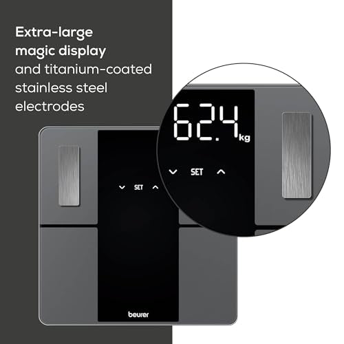 Beurer BF500 Smart Body Analysis Scale with Bluetooth & App, Accurate Digital Diagnostic Scale Measures Body Fat, Muscle M...