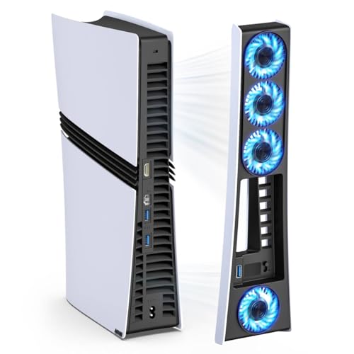 Ps5 Pro 4 Cooling Fans,Ps5 Pro Accessories Fans with USB 3.0,Efficient Quiet Cooler Fan with Adjustable Speed,Cooling Fan ...