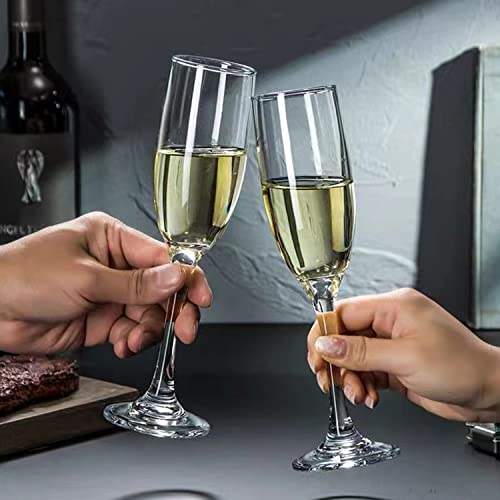 Cadamada 6 oz Champagne Flutes Glass, Wine Flutes Set of 12, for Champagne, Wine, High-End Banquets, Parties, Bars, Weddin...