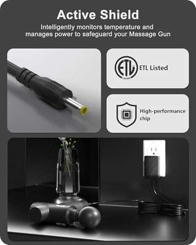 VHBW 24V Charger Compatible with Opove M3 Pro Massage Gun Charger Compatible with Opove G3 Pro Massage Power Cord 5.9Ft