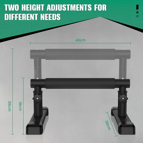 IMAYCC Parallettes Bars, Adjustable 7.5" and 10.6" High Push Up Bars Strength Training For Handstands, Full Planche & Dip...
