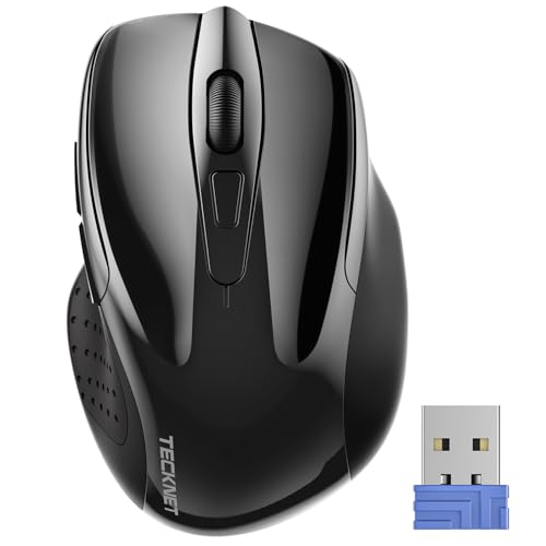 TECKNET Wireless Mouse, 2.4G Ergonomic Optical Mouse, Computer Mouse for Laptop, PC, Computer, Chromebook, Notebook, 6 But...