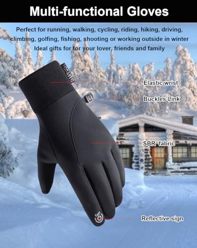 Winter Gloves Men & Women, Touch Screen Gloves Running Gloves Cycling Gloves Warm Gloves