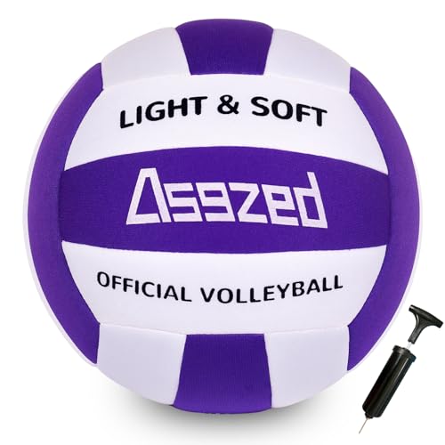 Asgzed Soft Volleyball for Indoor Practice-Super Soft & Silent Fabric Indoor Volleyball Lightweight for Kids Youth Beginne...
