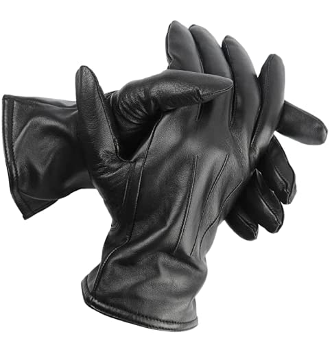 Brandilo Chill-Defying PU Leather Gloves For Men - Mens Winter Gloves Perfect Gloves for Cold Weather Cashmere Mens Leathe...