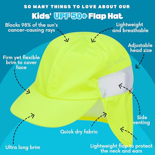 SwimZip Sun Hat with Neck Flap | UPF 50+ Protection for Baby, Toddler, and Kids
