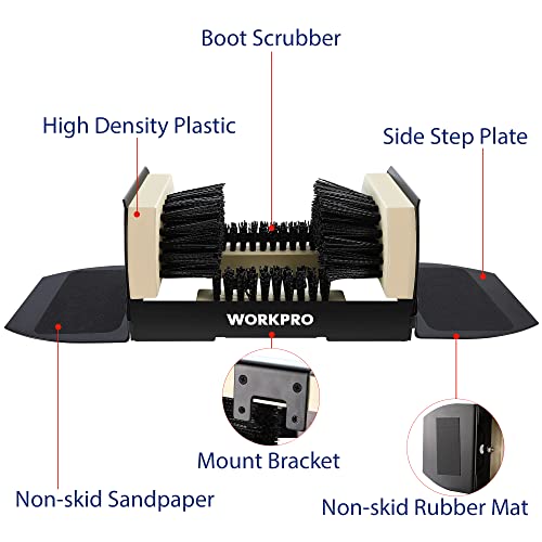 WORKPRO Boot Brush Scraper Outdoor, Shoe Cleaner Brush, Boot Scrubber with Flaps, Heavy Duty Boot Cleaning Brush