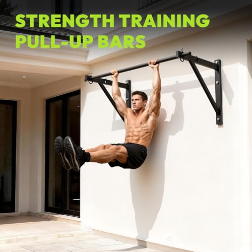 HANDBODE Pull Up Bar for Doorway and Wall Mount - Chin Up Bars for Home Gym, 39 in / 52 in Upper Body Workout Equipment wi...