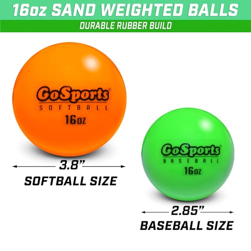 GoSports Weighted Training Balls - Choose Baseball or Softball - Hitting & Pitching Training for All Skill Levels - Improv...