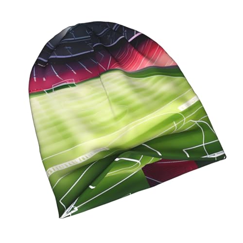 Stadium Football Satdium Field Light Night Print Beanie Hat for Men and Women Stretchy Slouchy Winter Warm Cap Headwear Ac...