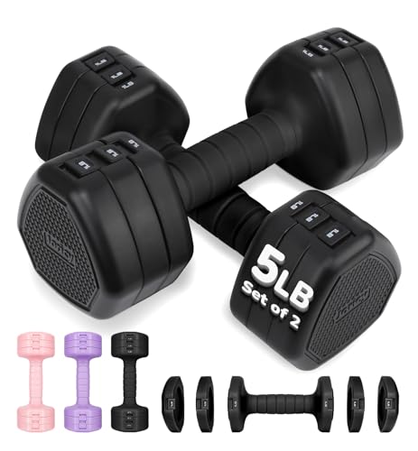 10LBS/20LBS/30LBS Dumbbells Adjustable Dumbbell Set of 2, Hand Weights for Women Men Free Weight Dumbbells Sets for Home G...