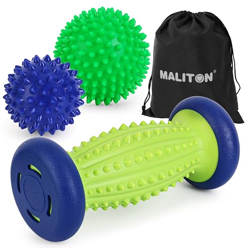 Massage Ball - 3 in 1 - with Foot Roller & Spiky Balls, Plantar Fasciitis Relief and Heel Spur Relief, Foot Roller Massage...