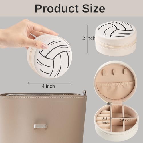 Mindoub 12-Pack Volleyball Travel Jewelry Case Round Volleyball Stuff Portable Jewelry Organizer Storage Case for Team Ath...