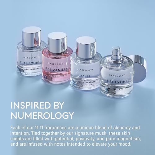 Lake & Skye 11 11 Eau de Parfum Vial Spray Sample, 0.06 fl oz (2 ml) - Skin Musk, Clean, Vegan, Paraben-Free, Cruelty-Free