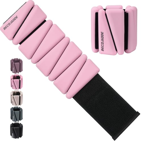 BECOJADDE Ankle Weights Set of 2 (1 lb/2 lb/3 lb Each) Adjustable Wrist Weights for Women Men Wearable Arm Leg Weight for ...