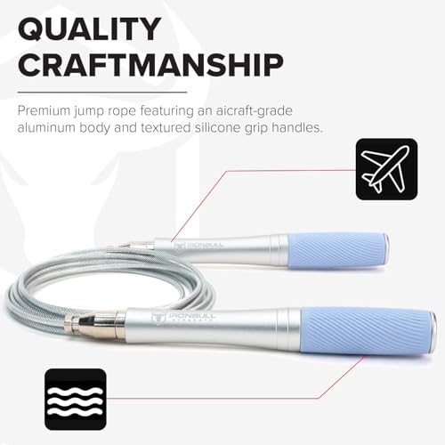 Jump Rope for Men & Women - Ultra-Fast, High Speed Jump Rope - Self-Locking Screw-Free Design with Aluminum Handles and Si...
