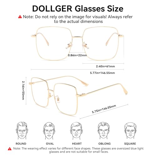 Dollger Blue Light Blocking Glasses women Anti Glare UV Filter Computer Gaming Glasses Retro matal square Eyeglasses Frame