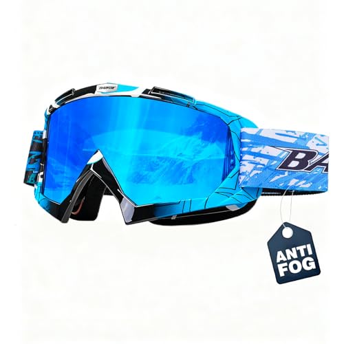 BATFOX Anti Fog Ski Goggles OTG for Adults & Kids, Snowboard Goggles with 100% UV Protection & Anti-Slip Fit for Skiing