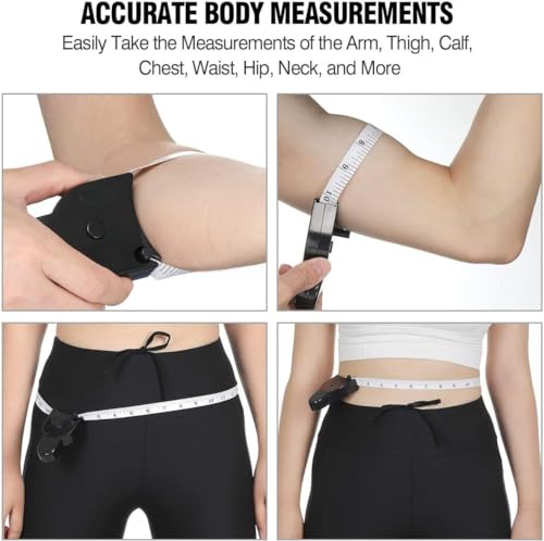 3PCS Body Measure Tape 60 inch (150cm), Automatic Telescopic Fat Measure for Body Measurement & Weight Loss to Track Weigh...