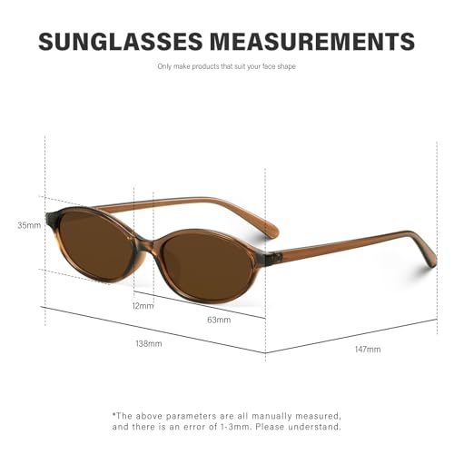 KUGUAOK Retro Oval Sunglasses for Women 90s Design Small Cat Eye Sun Glasses UV Protection Y2k Trendy Narrow Shades