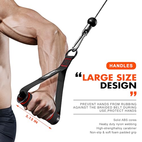 HPYGN Exercise Handle, Replacement Fitness Equipment for Pilates, Yoga, Strength Trainer, Pull Down Home Gym Red, Grey, Bl...