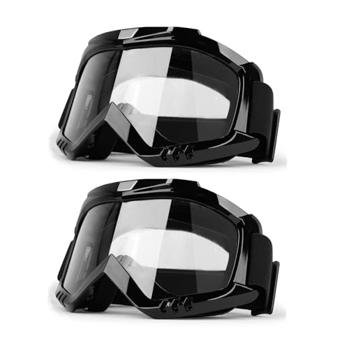 Professional Motorcycle Motocross Goggles 2-Pack Dirt Bike ATV Riding Racing Wide vision Glasses Anti-Fog Scratch Windproo...